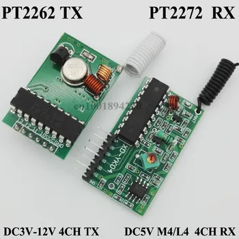Transmițător RF Receptor Sistem de Module 4CH Codare Receptor Modulului Transmițător PT2262 PT2272 Moment Fixat