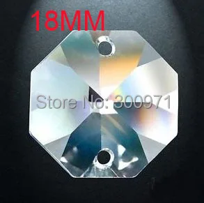 Transport gratuit 100buc/lot de 18 mm sticla cristal FLORI REDUCERI octogon margele in 2 gauri pentru acasă decorare accesorii lampa parte prism