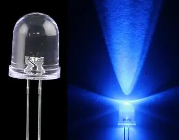 Transport gratuit 100buc Ultra Luminos LED-uri de 10mm Albastru Lumină Led-uri Super Luminoase de Albastru,11000 pina la 12000 mcd 460-470nm de Înaltă Calitate Ridicata