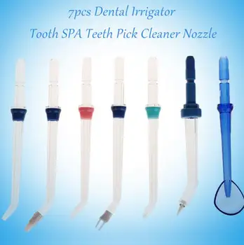 Transport gratuit 7pcs Irigator Oral Înlocuirea Duzelor Portabil Dentare Îngrijire Orală Irigator Dinte SPA Scobitoare Curat
