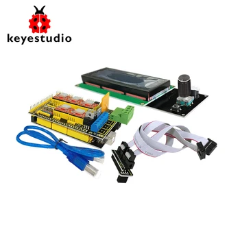 Transport gratuit! Keyestudio 3 D Printer Kit RAMPE 1.4 + Mega 2560 + 5x A4988 motor driver + LCD 2004 Cotroller