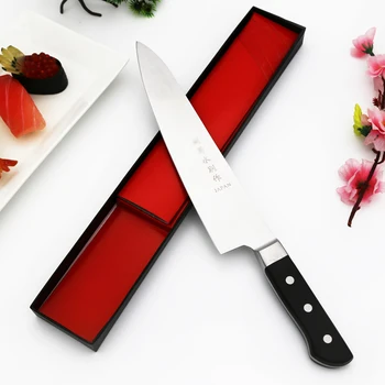 Transport gratuit pe capul meu din oțel inoxidabil cuțit de bucătărie somon sashimi prime file de pește cuțit bucătar-șef de gătit cuțite Dus cadou