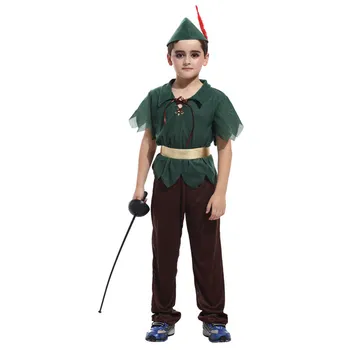 Transport Gratuit Robin Hood Costum Peter Pan Copii Băieți Carnaval Mascat De Halloween Pentru Copii Prince Rochie Fancy Cosplay Haine