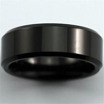 Transport gratuit Vânzări la Cald 8MM Lățime Negru Lucios Conice Personalizate Inel de Gol Inel Nou de Moda pentru Bărbați de Tungsten Inel de Nunta