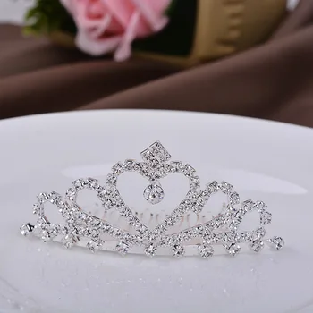 TREAZY en-Gros 20buc Cristal in Forma de Inima Copiilor Nunta Coroane, Diademe Fete cu Flori Piepteni de Păr Bijuterii Accesorii domnisoare de Onoare