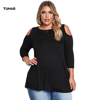 TUHAO Plus Dimensiune Blusas 2018 Toamna iarna Femei Bluza cu Maneca Lunga O Gât Vrac dimensiuni mari Topuri Tricouri Femme Casaul Bluza BC81