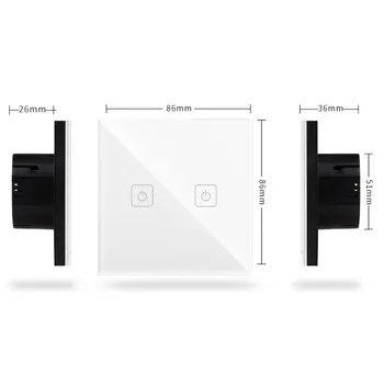 UE Wifi Standard Întrerupător,2 Banda 1Way Lumina de Perete de la Distanță fără Fir cu Ecran Tactil Comutator Comaptible Broadlink Pro,Smart Home