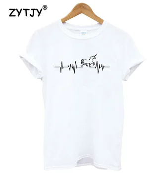 Unicorn Inimii linia inimii Imprimare tricou Femei din Bumbac Casual Amuzant tricou Pentru Doamna Fata de Top Tee Hipster Picătură Navă S-5