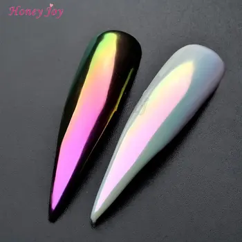 Unicorn Neon Oglindă Sclipici Pulbere Ultra-subtire de Nail Art Sirena Chrome Pigment Pulbere Unghii Praf Pure Color Gel