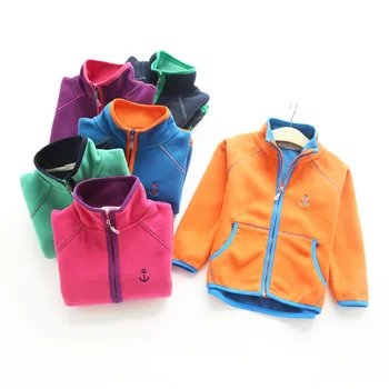 Unisex Copii Jachete de Toamna Iarna Cald Lână Haina pentru Copii Fete Băieți Brodate Ancora Tricou Copii, Îmbrăcăminte exterioară