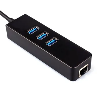 USB 3.0 1000Mbps Gigabit Ethernet Adaptor USB la RJ45 Rețea Lan Card-3 Port USB3.0 Hub pentru Windows 7/8/10/Vista/XP, MacOS pe PC