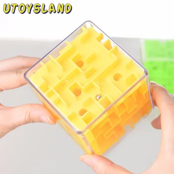 UTOYSLAND 3D Cub Magic Labirint Labirint Minge de Rulare Echilibru Teaser Creier Jucărie de Învățare - Albastru