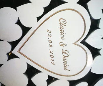 Vamale Personalizat in Forma de Inima de nunta carte de oaspeti alternative agățat inima de Nunta carte de oaspeti inimile Decoratiuni de nunta