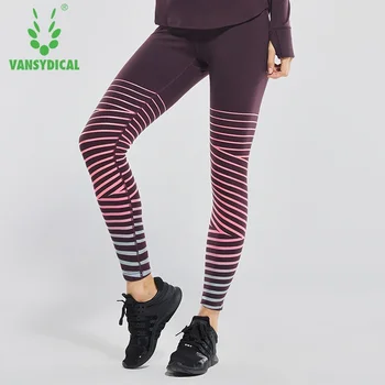 Vansydical 2018 Femei Dresuri Imprimate Pantaloni De Yoga Dungi Dans Jambiere De Compresie Funcționare Dresuri Respirabil Sală De Fitness, Pantaloni