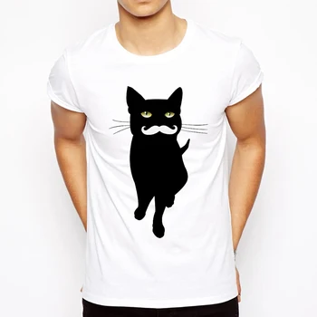 Vara Amuzant Pisica Cu Mustage/Parte Cat de Design de Tricou și Pisica de munte pentru Bărbați Grafică de Animale Imprimate Topuri Hipster Tees