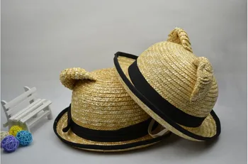 Vara Pălărie de Paie pe Cap Urechi de Pisică țesute de Mână de Paie pentru adulți/copii 5pcs/lot ridicata