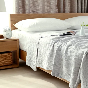 Vara Solid Scurtă de spălare bumbac arunca pătură 3 straturi de muselină copilului aer canapea aruncă birou lenjerie de pat decorative textile de casa