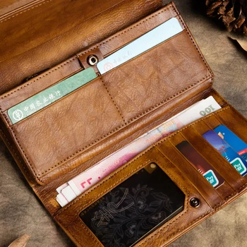 Vintage Hasp Originale Femei din Piele Wallet New design Mult Ambreiaj Telefon Mobil portofel cu Suport Card Pungă de Trei Ori
