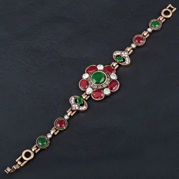Vintage turc Bijuterii Farmec Margele Rosii Cristal CZ boho manșetă Brățară de sex Feminin Bratari Pentru Femei Bijoux Femme Pulseras