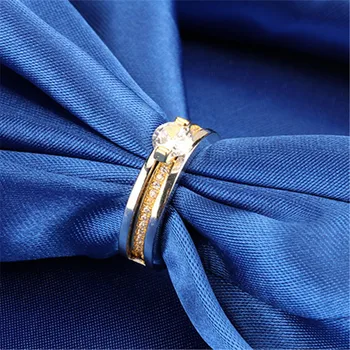 Visisap seturi de Mireasa Inele Pentru Femei cuplu inel verighete Aur galben de culoare moda Bijuterii de lux Bijoux Dropshipper VSR152