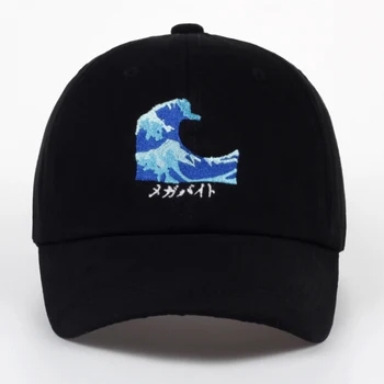 VORON Noua Moda Harajuku Cuplu de Negri Val Broderie Snapback Șapcă de Baseball Casual Curbat Streașină Pălărie Respirabil Pălării de protecție Solară