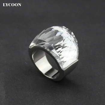 Vânzare fierbinte! LCYOON de înaltă calitate Autentic Austriac mare de cristal, Inele de moda 316L din oțel Inoxidabil inel de nunta pentru femei R0614