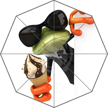 W620#15 Noi 3d Personalizat funny frog Umbrelă de Soare și ploaie de protecție Solară Anti-uv Umbrela #F-15