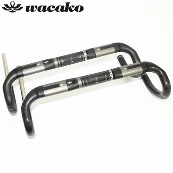 Wacako nou plin fibra de carbon ghidon bicicleta accesorii road ghidon unghi mic ghidon biciclete piese de interior cu cablu de rutare