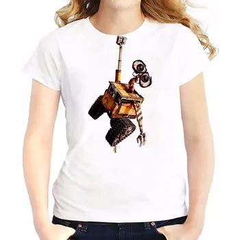 Wall-E ajunul robot cuplu amuzant tricouri feminina noi de vara Tricouri tricou moale Respirabil tricou cu Maneci Scurte T-Shirt femme