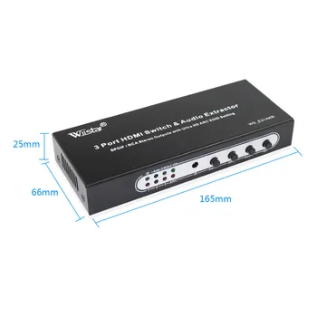 Wiistar 2017 stil nou 3 Port de Switch HDMI MHL Audio Extractor 4K EDID 5.1 CH Spdif R/L Converter