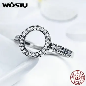 WOSTU 2017 Fierbinte de Vânzare Real Argint 925 Norocos Cerc Inele Pentru Femei Moda Bijuterii Cadou BKR041