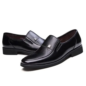 XiaGuoCai de Afaceri Clasic Mens Pantofi Rochie de Moda Toamna Tatălui Pantofi din Piele Slip-On Deget de la picior Pătrat de Înaltă Calitate Sapato Sociale