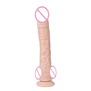 XING SE 13.2 inch Imens Cal Realist Dildo cu ventuza jucarii Sexuale pentru Femei Penisul Curbat de Silicon vibrator Mare Adulți de Sex produs