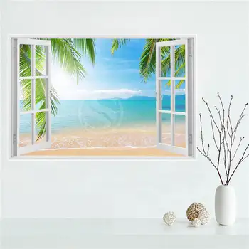 Y530L6 Personalizate natură, peisaj, plajă, mare, copac Panza Pictura Perete Mătase Poster pânză de imprimare DIY Material Poster F#3