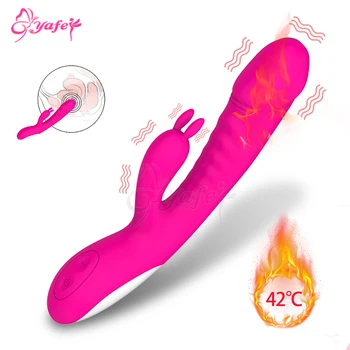 YAFEI 10 trepte de Incalzire Vibrator Rabbit Vibrator din Silicon Dual G Spot Vibrator Masaj Vibrador clitorisul Eroticos de Jucării Sexuale pentru Femei