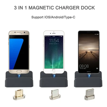 YIESOM Tip C Micro Magnet de Încărcare Stație de Andocare Desktop Magnetic Încărcător USB de Date de Sincronizare Stand Pentru iPhone X 8 7 6S Plus 5S 5