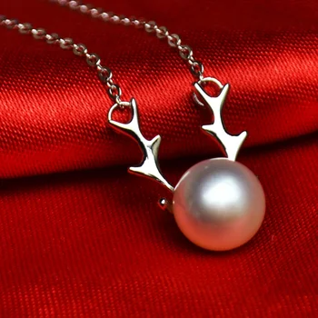 YIKALAISI 2017 Colier de Perle Bijuterii din Perle Naturale, Perle de Reni Pandantive Argint 925 Bijuterii Pentru Femei, Cadou de Crăciun