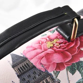 YINGPEI Femei Saci de Messenger Flap Bag Lady PU Flori Imprimate Umăr, Crossbody Mici Genți de mână de sex Feminin Stil