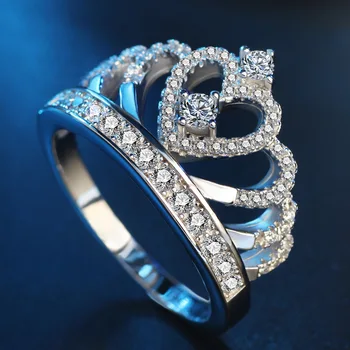 YINHED Vânzare Fierbinte Coroana Inel Reale Argint 925 Inel de Logodnă Încrustat AAA Zircon CZ Diamant Inel de Nunta pentru Femei ZR356