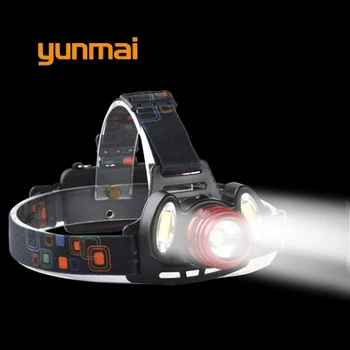 Yunmai de Alimentare USB Led-uri Faruri Far 7000 lumeni Cree xml t6+2 COB Lampă de Cap Lanterna Baterie 18650 de Vânătoare, de Pescuit Lumina