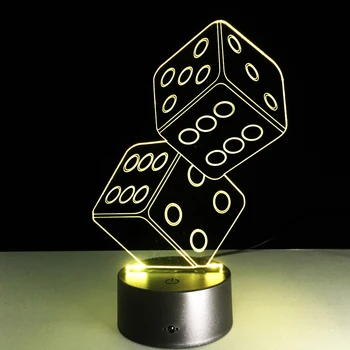 Zaruri 3D Lumina de Noapte Acrilic Colorat Atmosfera Lampa Stereo Vision Lampa Lumina de Noapte Cadouri Pentru Prieteni Iubitorii de Poker