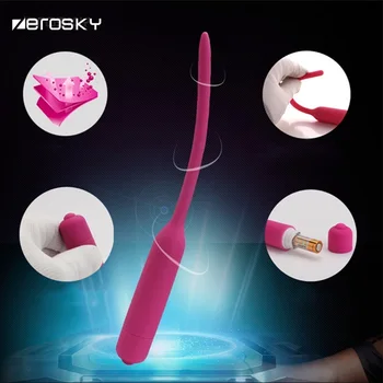 Zerosky Multi-viteza Uretral Vibrator Sunet Cateter Feminin Masculin Penisului Introduce Dispozitivul de Silicon Penis Plug Jucarii Sexuale pentru Barbati
