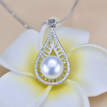 ZHBORUINI Pearl Colier de Perle Bijuterii Argint 925 Bijuterii Pentru Femei Naturale de apă Dulce Pearl Drop Pandantive en-Gros