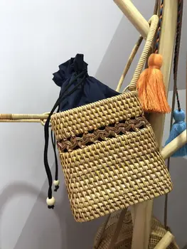 ZHIERNA 2017 Vara noi rattan sac pur manual Qiuteng coș peisaj exotic de rattan coș sac