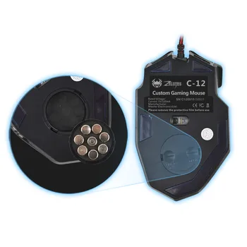 ZILOTUL C-12 Butoane Programabile cu LED Optic USB cu Fir Mouse de Gaming Mice 4000 DPI 12 Butoane de Joc Pro Gamer Soareci Pentru Laptop PC