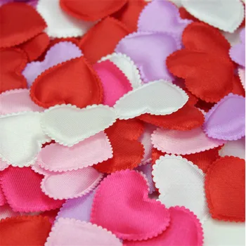 Zilue 1000 buc/lot Căptușit Simțit Tesatura Burete Dragoste Inima Petale de Aplicatii Pentru Nunta/Petrecere Pat Decorul de Valentine 's Day Consumabile