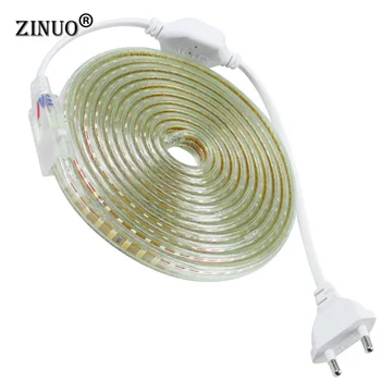 ZINUO 220V Banda Led 2835 120Leds/M, rezistent la apa IP65 Cu UE Adaptor de Alimentare Flexibil, Banda de LED-uri Panglică în aer liber 1M 2M 5M 10M 15M 20M