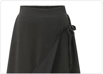 Zioksy 2017 Femei Vara Vițel-Lungime Pantaloni Negru Șifon Pantaloni Largi Cu Talie Pantaloni Largi Picior Doamnelor Pantaloni