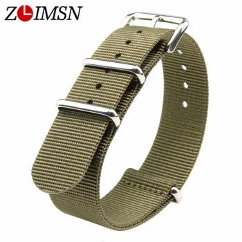 ZLIMSN Pentru Nato Nylon Curea de Ceas Watchbands Centura Cataramă de Metal Armata Sport Watchband Mens 18mm 20mm 22mm 24mm Relojes Hombre 2017
