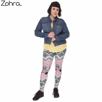 Zohra De Mari Dimensiuni Femei Jambiere Aztec Imprimare Talie Mare Leggins Plus Dimensiune Pantaloni Stretch Pantaloni Pentru Femei Grăsuț